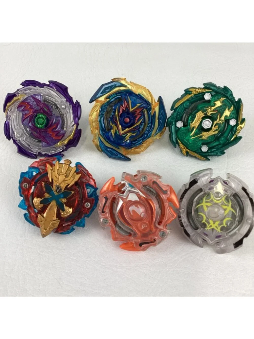 Beyblade Burst Bundle 6 Spinning Top Toys Launchers Ripcords Complete Lot Hasbro